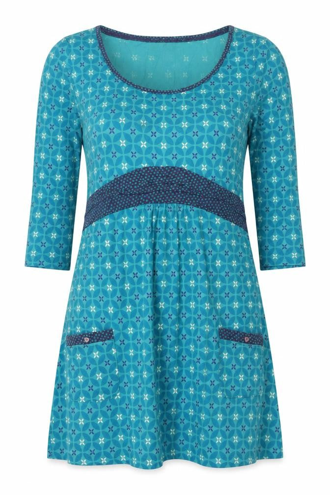Mudd & Water Women’s Blue Geometric A-Line Cotton Dress Size 12