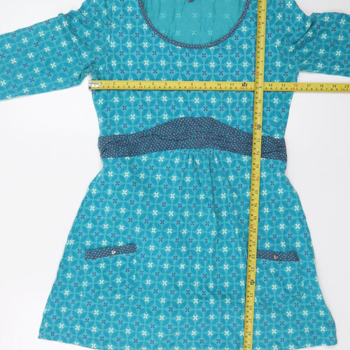 Mudd & Water Women’s Blue Geometric A-Line Cotton Dress Size 12