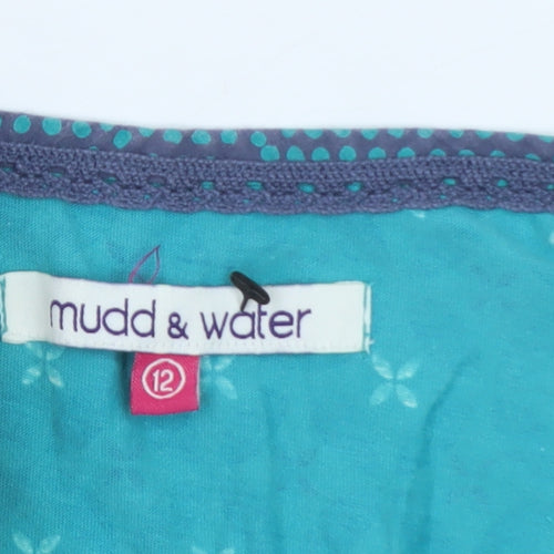 Mudd & Water Women’s Blue Geometric A-Line Cotton Dress Size 12