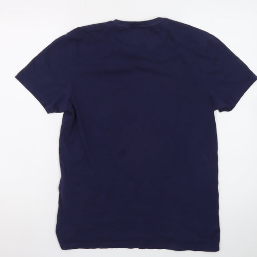Lyle & Scott Men's Blue Colourblock Pocket Cotton T-Shirt Size S