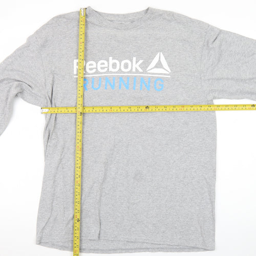 Reebok Men's Grey Long Sleeve Running T-Shirt Size L