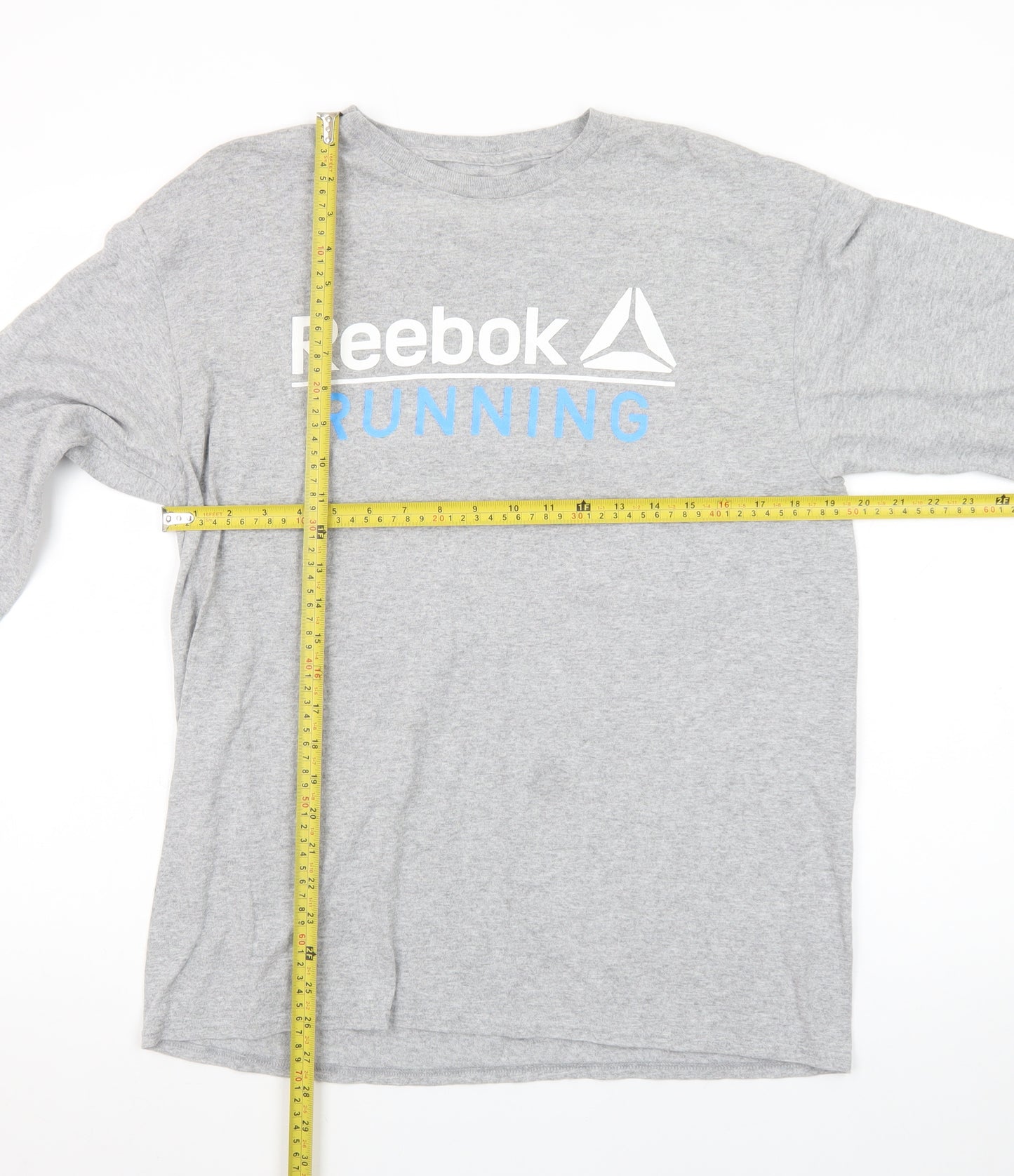 Reebok Men's Grey Long Sleeve Running T-Shirt Size L