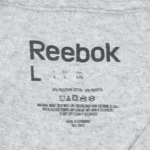 Reebok Men's Grey Long Sleeve Running T-Shirt Size L