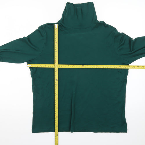L.L.Bean Men's Green XL Roll Neck Long Sleeve Cotton T-Shirt