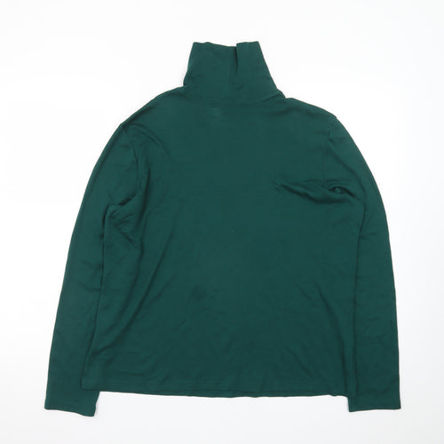 L.L.Bean Men's Green XL Roll Neck Long Sleeve Cotton T-Shirt