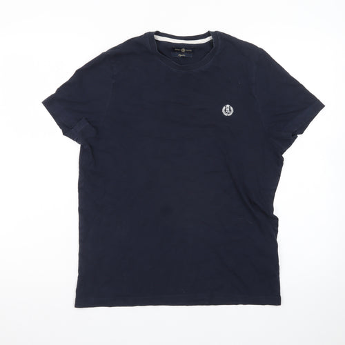 Henri Lloyd Men's Navy Blue Regular Fit Cotton Crew Neck T-Shirt Size M