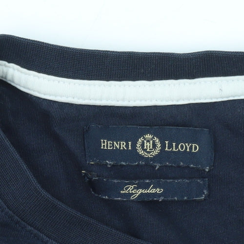 Henri Lloyd Men's Navy Blue Regular Fit Cotton Crew Neck T-Shirt Size M