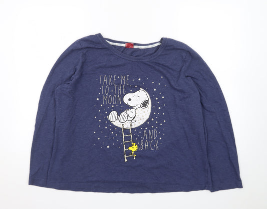 Tu Women’s Blue Snoopy Long Sleeve Pyjama Top Size 18