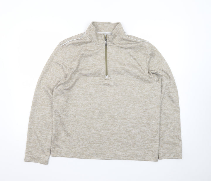 Van Heusen Men’s Beige Classic Fit 1/4 Zip Sweatshirt Size S