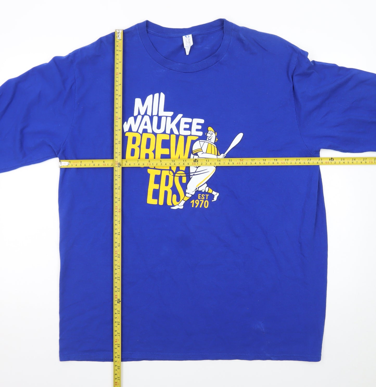 Port & Company Men's Blue Milwaukee Brewers Long Sleeve T-Shirt XL