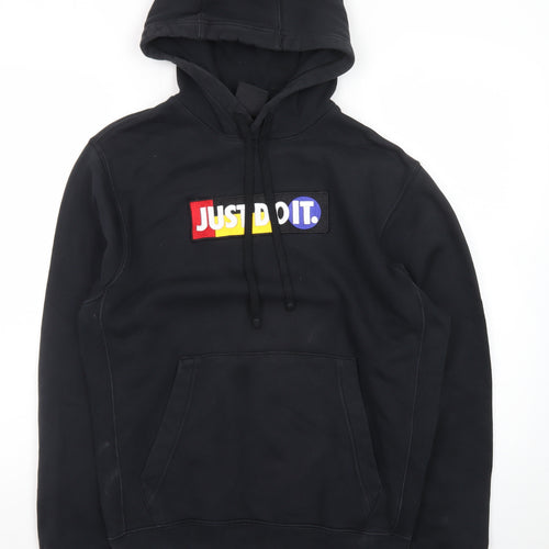Nike Men's Black S Pullover Hoodie Just Do It Logo Fleece