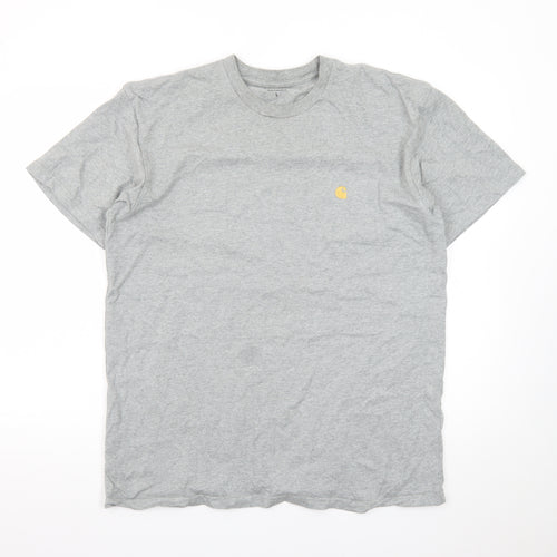 Carhartt Work in Progress Grey Crew Neck T-Shirt Men's Large Cotton