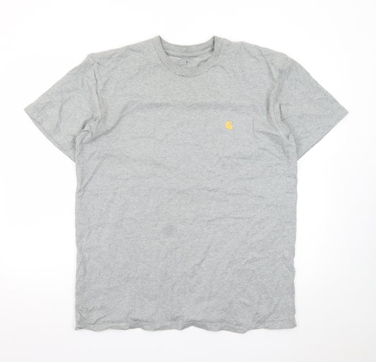 Carhartt Work in Progress Grey Crew Neck T-Shirt Men's Large Cotton