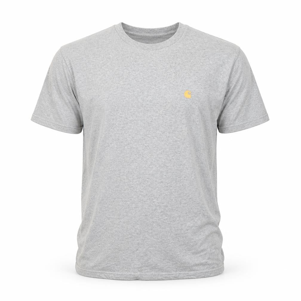 Front view of Carhartt Work in Progress Grey Crew Neck T-Shirt Men's Large Cotton