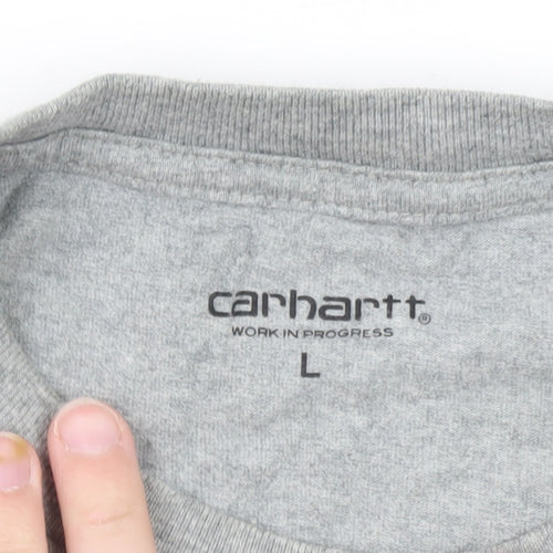 Carhartt Work in Progress Grey Crew Neck T-Shirt Men's Large Cotton