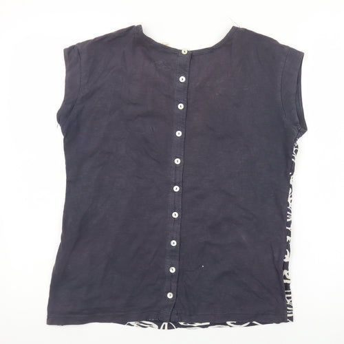 White Stuff Women’s Blue Short Sleeve Jersey Blouse Size 10