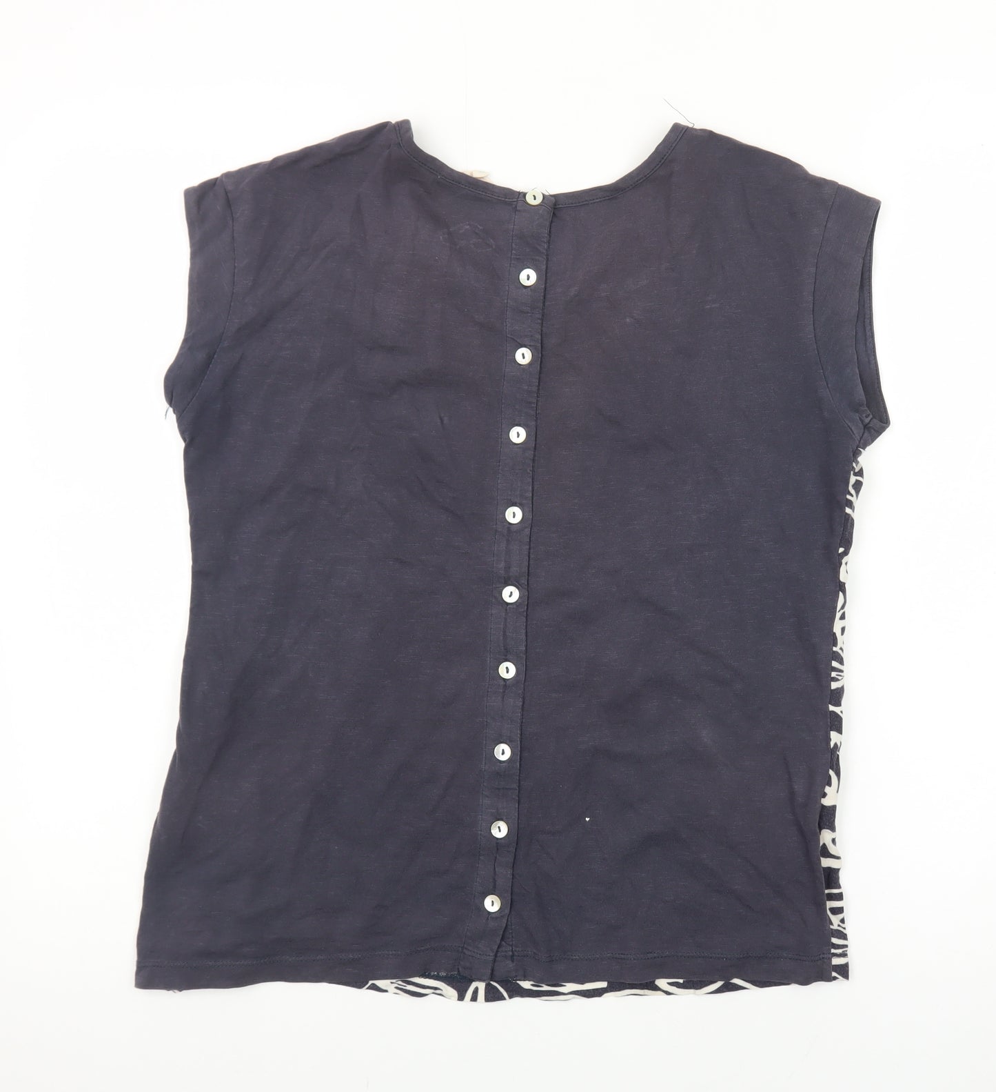 White Stuff Women’s Blue Short Sleeve Jersey Blouse Size 10