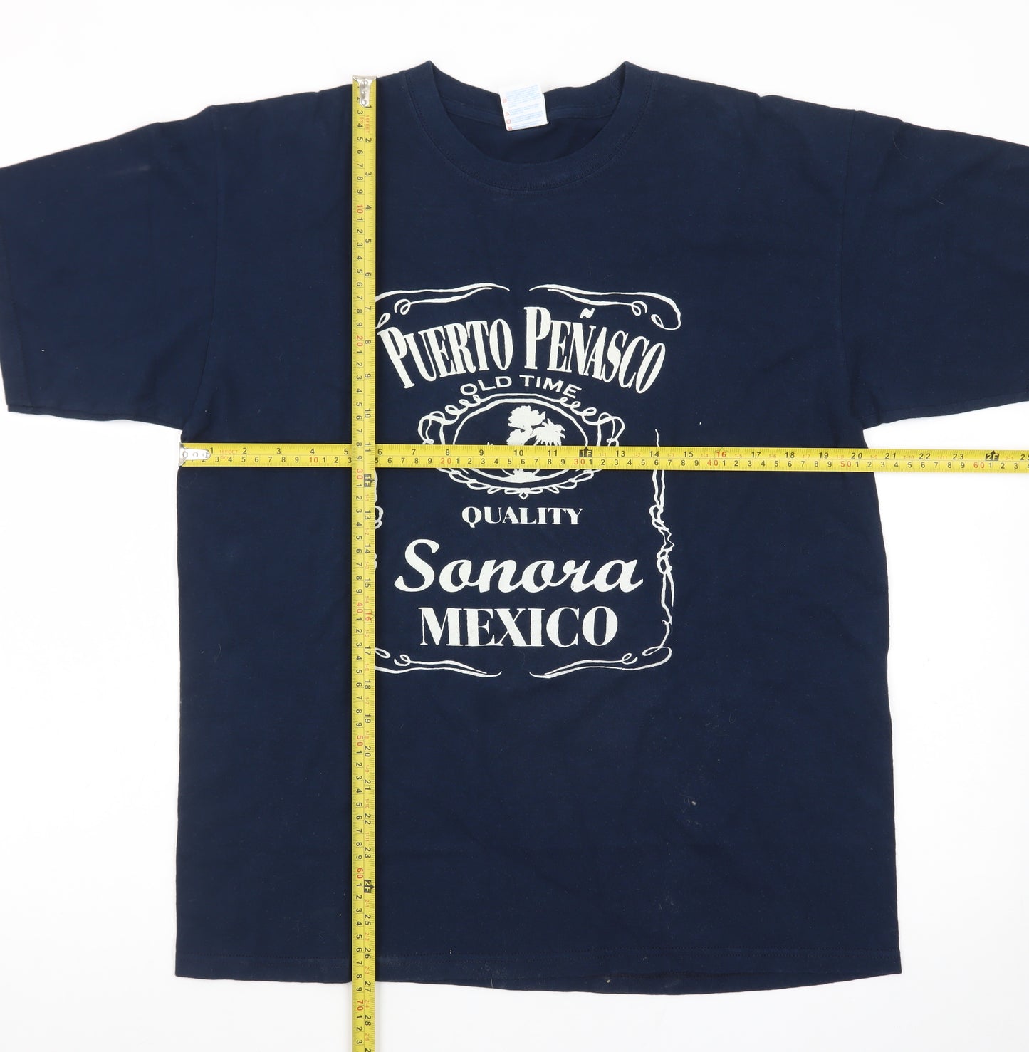 Yazbek Men's Blue Puerto Peñasco Mexico Heavyweight Cotton T-Shirt L