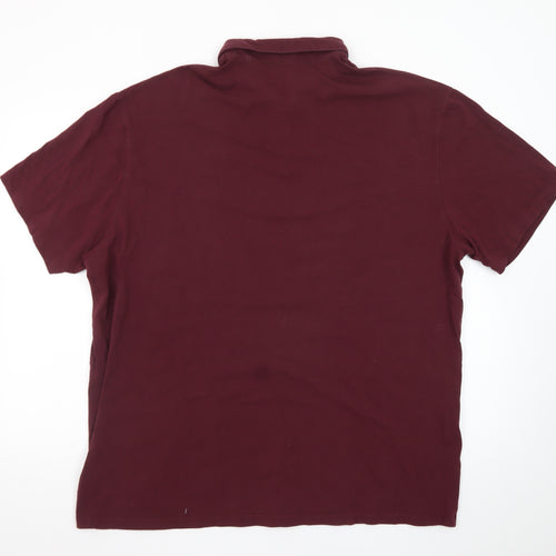 Next Men's Burgundy 3XL Cotton Stretch Short Sleeve Polo Shirt