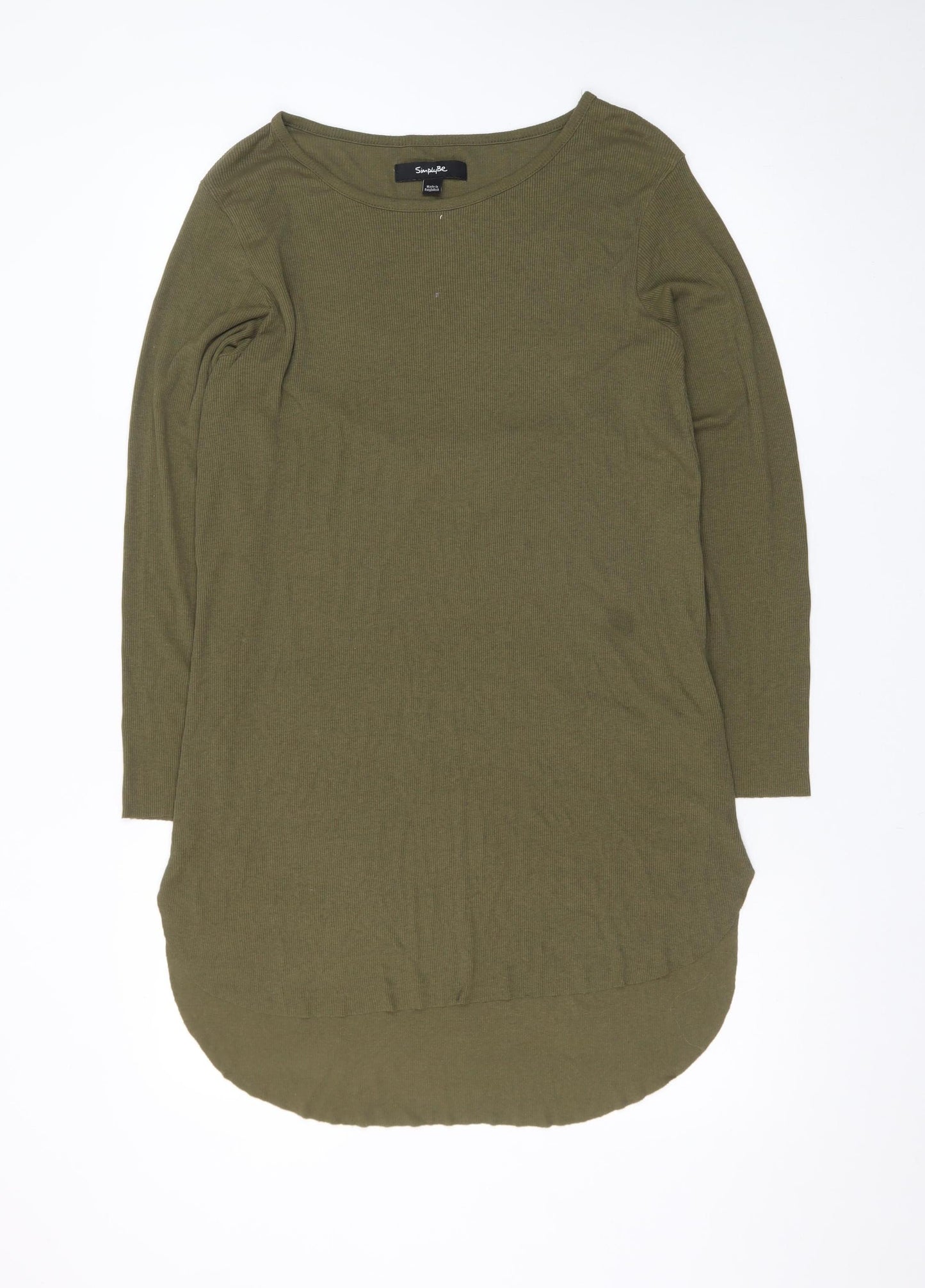 SimplyBe Women Green Size 16 3/4 Sleeve Jersey T-Shirt Dress