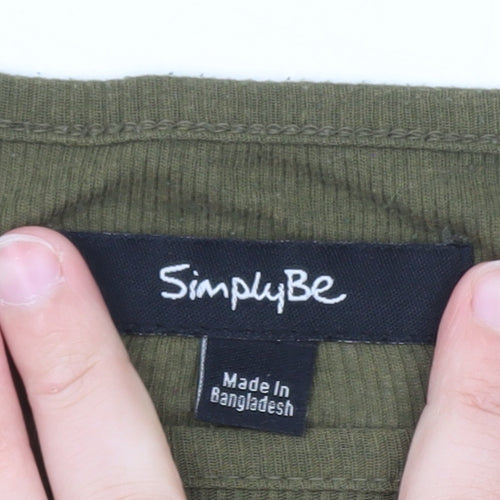 SimplyBe Women Green Size 16 3/4 Sleeve Jersey T-Shirt Dress