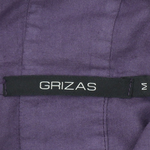 Grizas Women Purple Cotton Hooded Long Parka Coat Size M