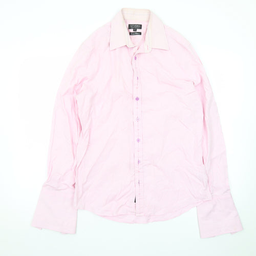 Jeff Banks Men's Pink Long Sleeve Button-Up Shirt 15.5in Limited Edition
