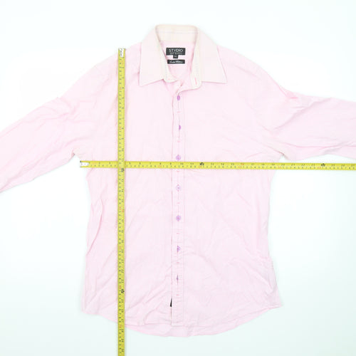 Jeff Banks Men's Pink Long Sleeve Button-Up Shirt 15.5in Limited Edition