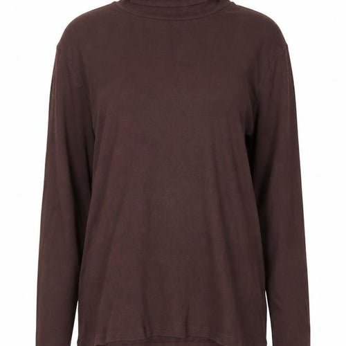 Marks and Spencer Women Brown Roll Neck Long Sleeve Jersey Top Size 18