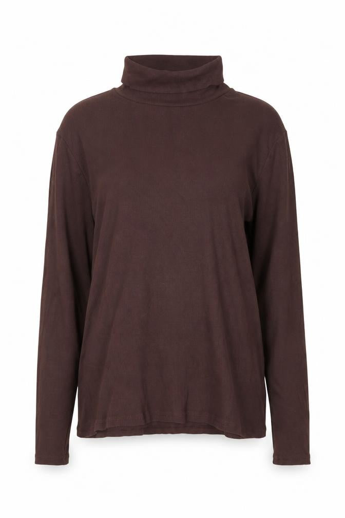 Marks and Spencer Women Brown Roll Neck Long Sleeve Jersey Top Size 18