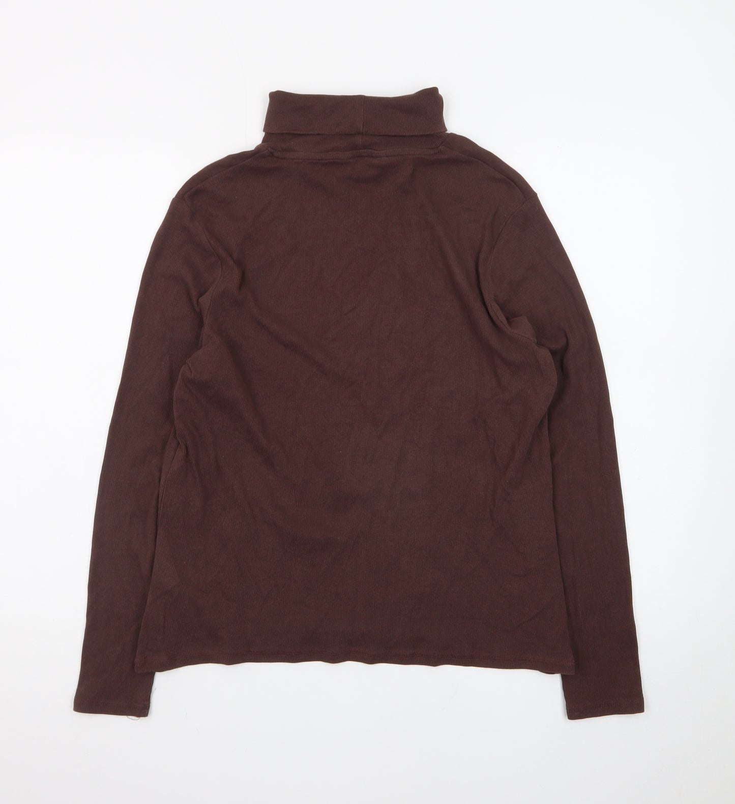 Marks and Spencer Women Brown Roll Neck Long Sleeve Jersey Top Size 18