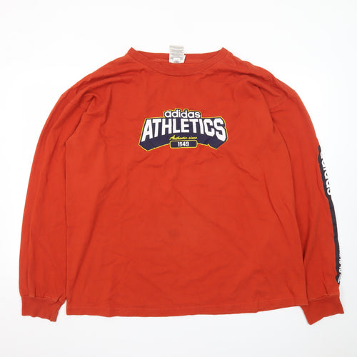 Adidas Men's Red Long Sleeve Athletics Graphic T-Shirt XL
