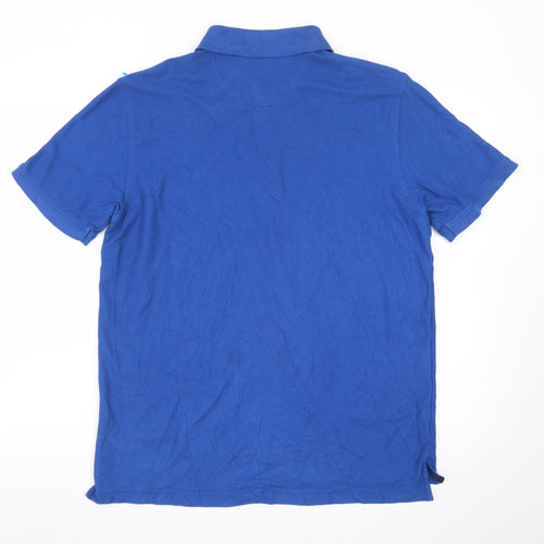 IZOD Men's Blue Cotton Short Sleeve Polo Shirt Size L