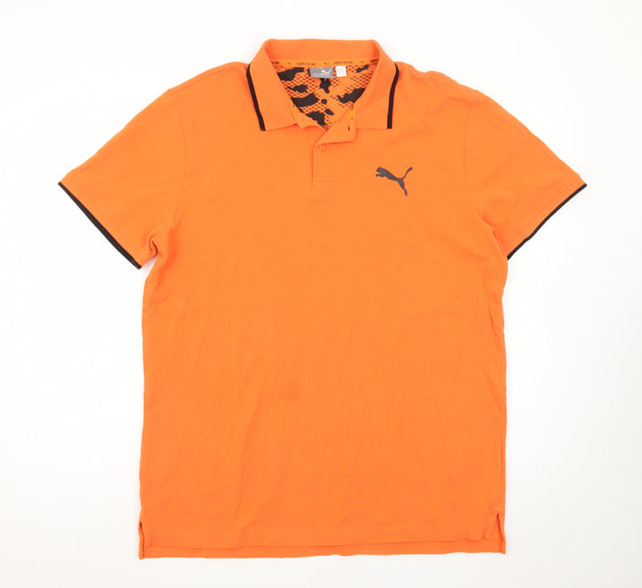 Puma Men's Orange XL Performance Polo Shirt Short Sleeve
