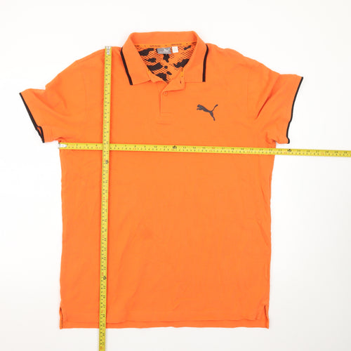 Puma Men's Orange XL Performance Polo Shirt Short Sleeve