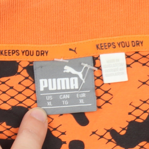 Puma Men's Orange XL Performance Polo Shirt Short Sleeve
