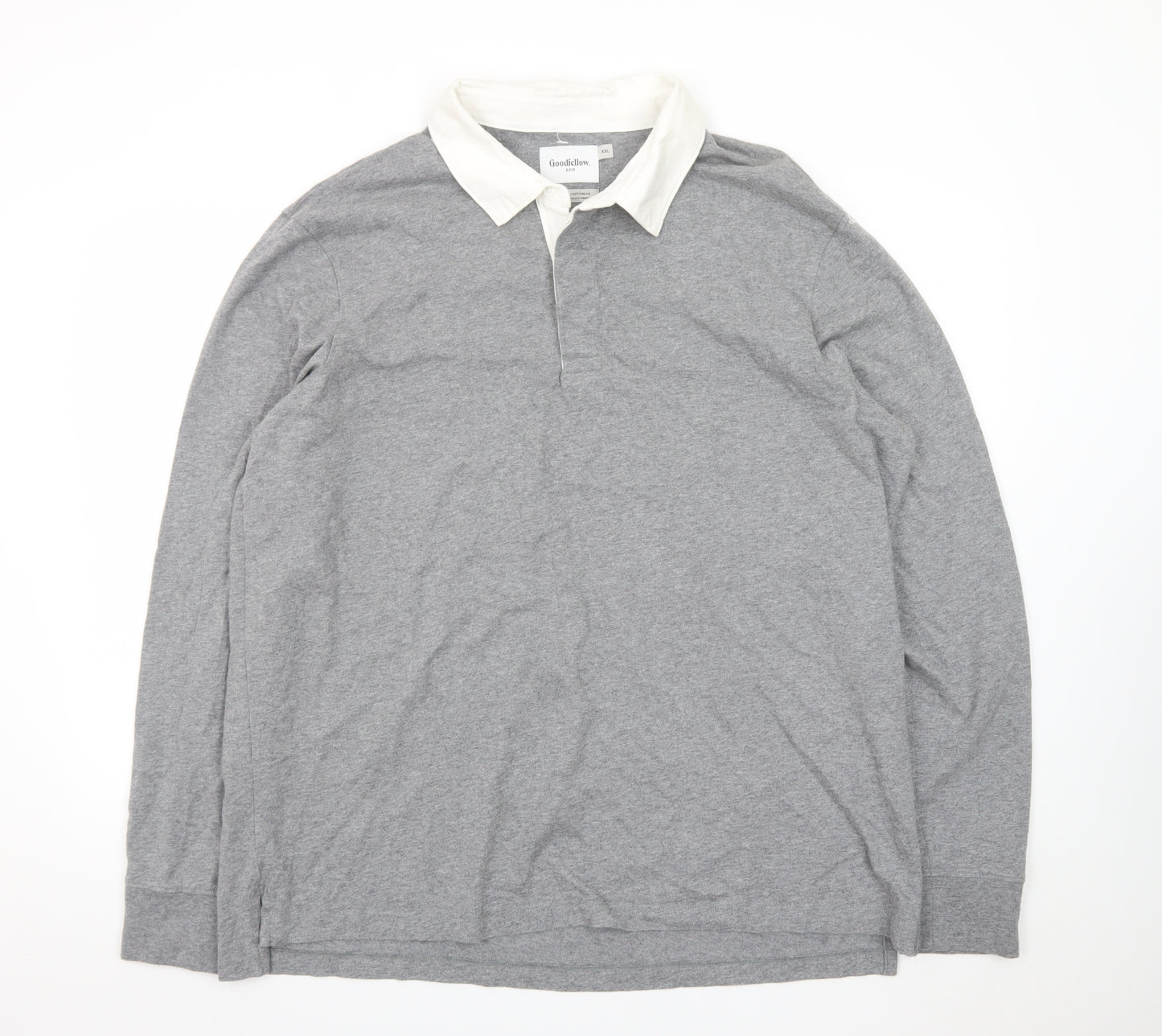 Goodfellow & Co Men's Grey Long Sleeve Polo Shirt XXL