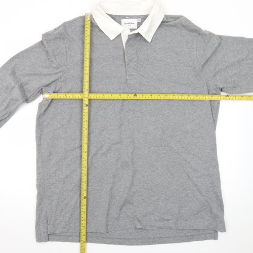 Goodfellow & Co Men's Grey Long Sleeve Polo Shirt XXL