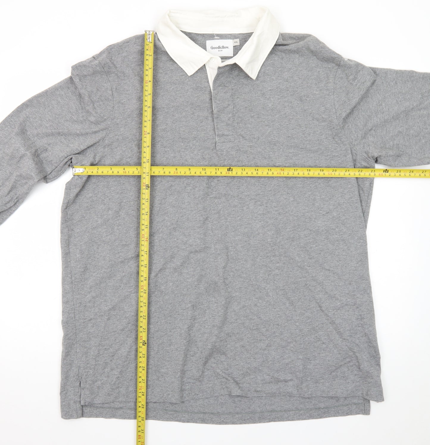 Goodfellow & Co Men's Grey Long Sleeve Polo Shirt XXL