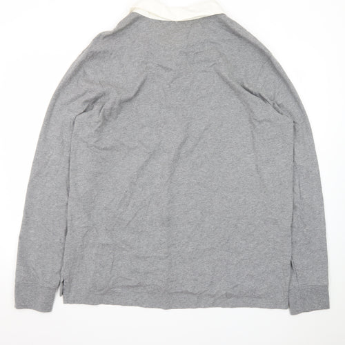 Goodfellow & Co Men's Grey Long Sleeve Polo Shirt XXL