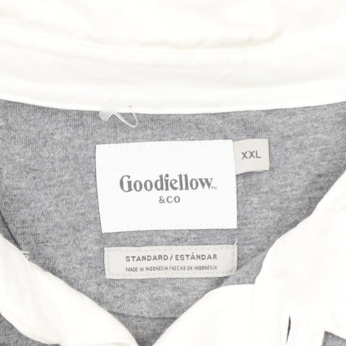 Goodfellow & Co Men's Grey Long Sleeve Polo Shirt XXL