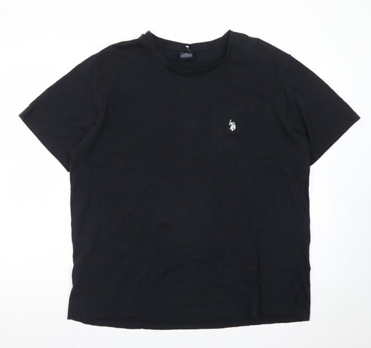 U.S. Polo Assn. Men's Black XL Cotton Crew Neck Short Sleeve T-Shirt