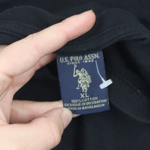 U.S. Polo Assn. Men's Black XL Cotton Crew Neck Short Sleeve T-Shirt