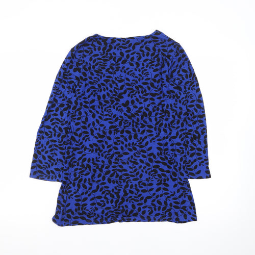 Marks and Spencer Womens Blue Floral Long Sleeve Tunic Blouse UK 14