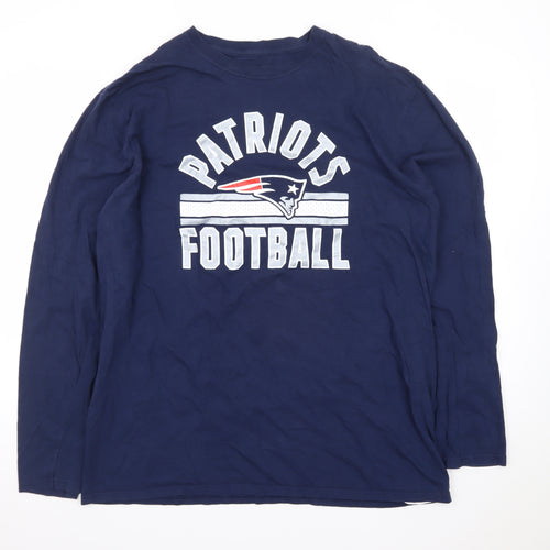 NFL Team Apparel Men's Blue XL Long Sleeve Patriots Football T-Shirt