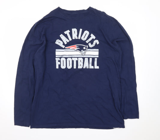 NFL Team Apparel Men's Blue XL Long Sleeve Patriots Football T-Shirt