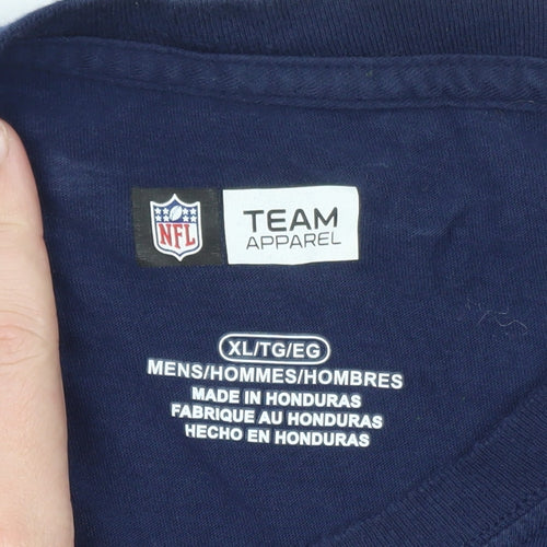 NFL Team Apparel Men's Blue XL Long Sleeve Patriots Football T-Shirt