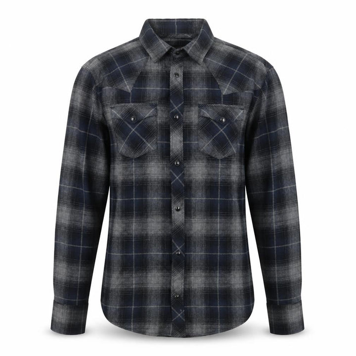 AllSaints Men's Blue Plaid Flannel Button-Up Shirt XS Slim Fit