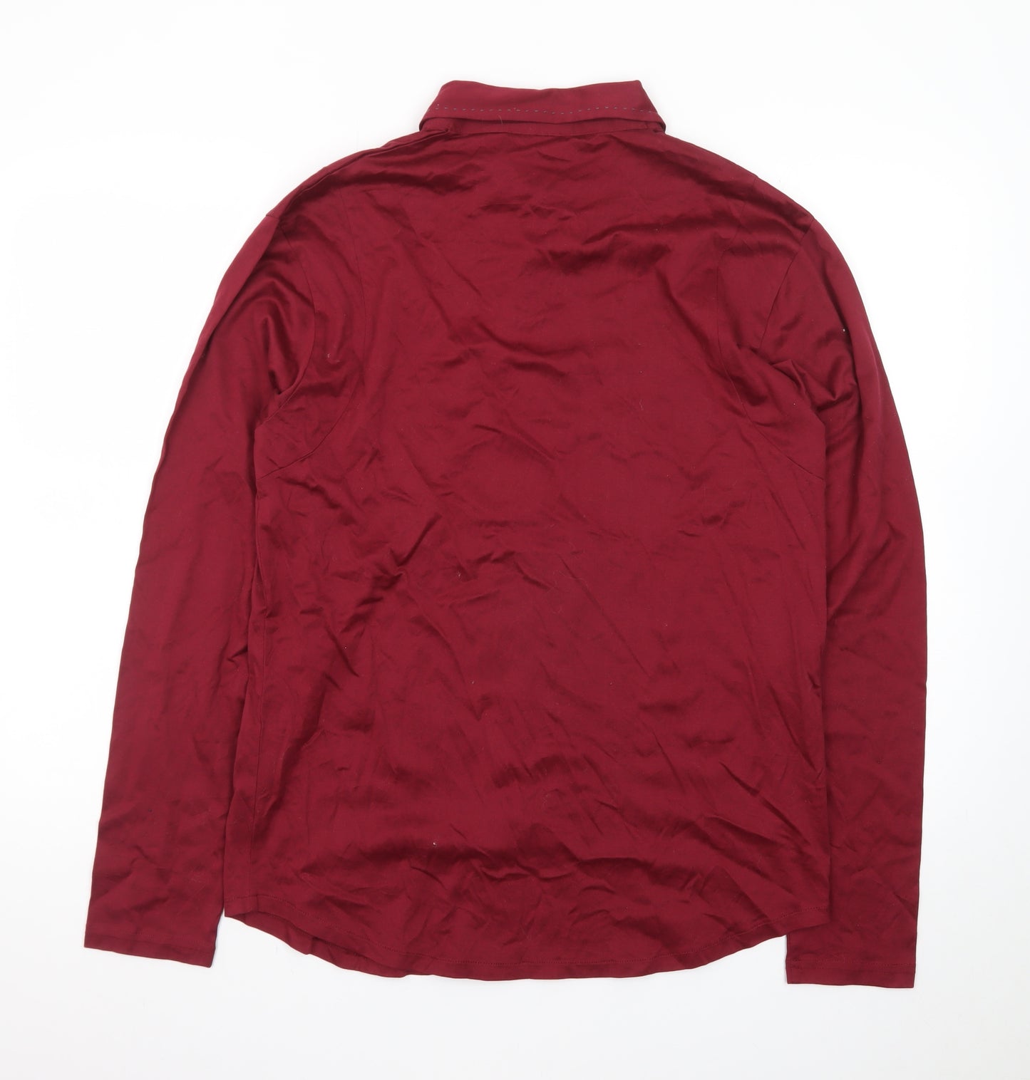 DKNY JEANS Men's Red Cotton Long Sleeve Button-Up Shirt M