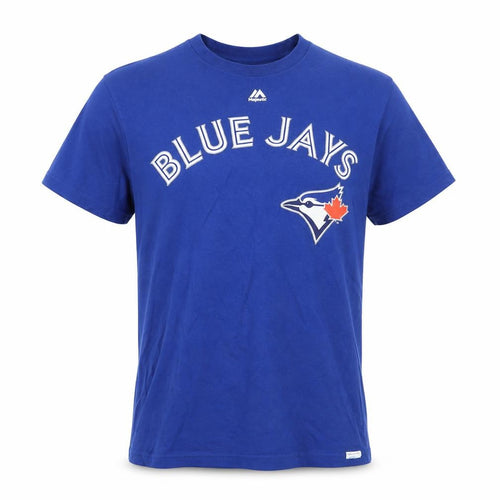 Majestic Men’s Blue Jays Blue Graphic Crew Neck Cotton T-Shirt Size S